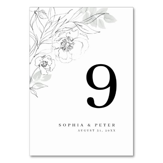 植物性フローラスケッチテーブル番号 テーブルナンバー (正面)