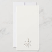 植物性フローラスケッチモノグラム結婚のメニューカード サンキューカード (裏面)