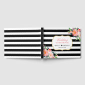 植物性フローラストライプ白黒結婚ズ ゲストブック (全面)