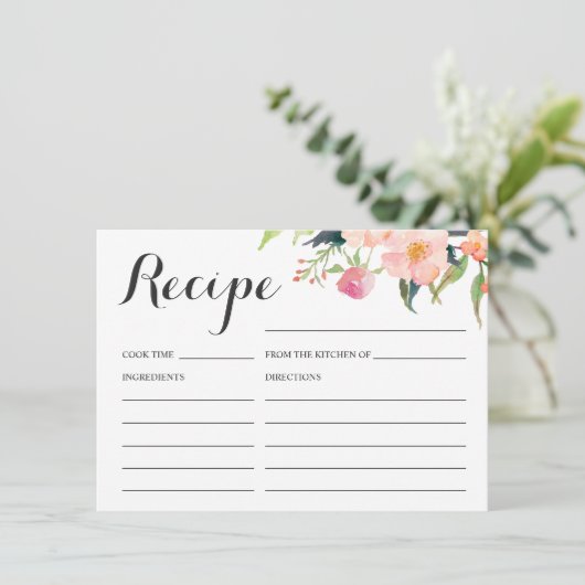 植物性フローラブライダルシャワーレシピカード エンクロージャーカード (スタンド正面)