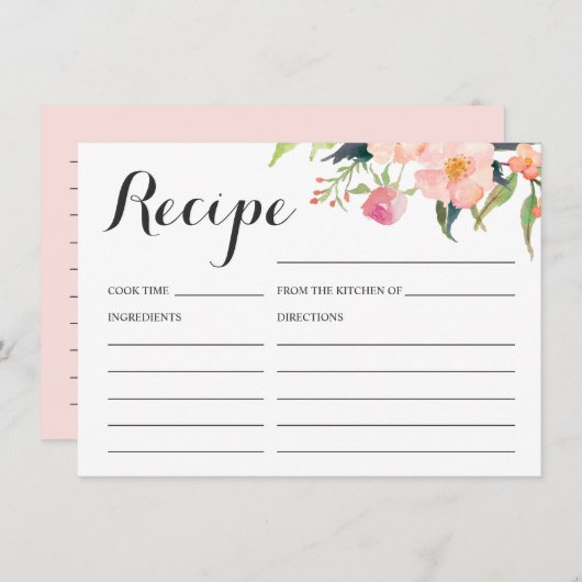植物性フローラブライダルシャワーレシピカード エンクロージャーカード (正面/裏面)