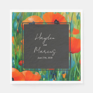 植物性フローラポピー結婚ズ スタンダードランチョンナプキン