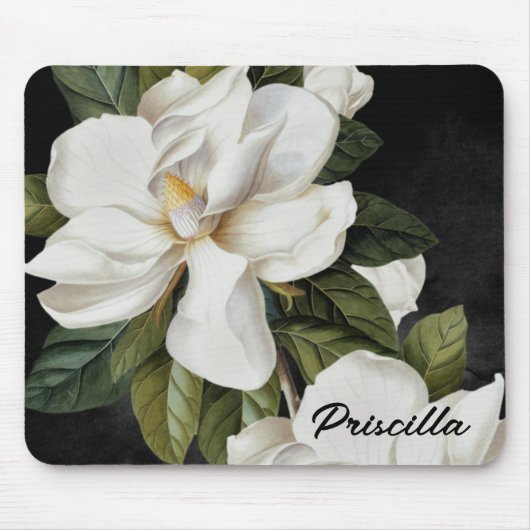 植物性フローラマグノリアパーソナライズされた マウスパッド (正面)