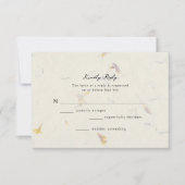 植物性フローラモダン結婚紙 出欠カード (正面)