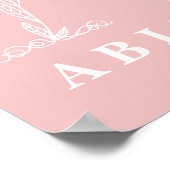 植物性フローラモノグラムカスタム子供部屋ポスター ポスター (角)