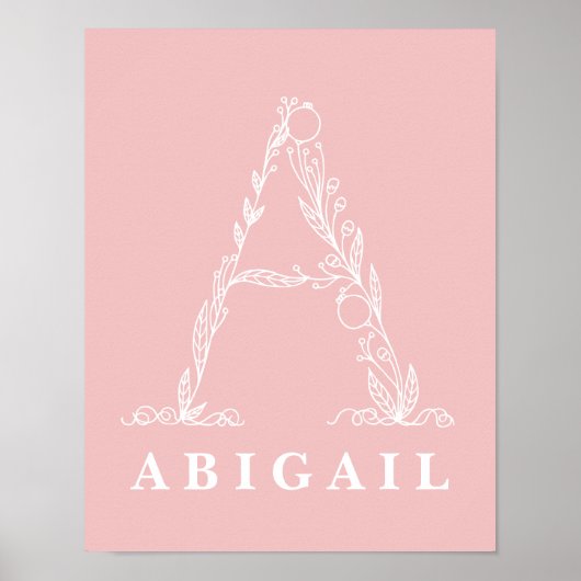 植物性フローラモノグラムカスタム子供部屋ポスター ポスター (正面)