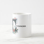 植物性フローラモノグラム文字Cパーソナル化可能 コーヒーマグカップ (中央)