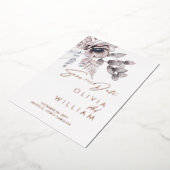 植物性フローラ冬のクリスマスは日付を保存 箔招待状 (回転した状態)