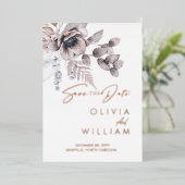 植物性フローラ冬のクリスマスは日付を保存 箔招待状 (立ち正面)