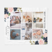 植物性フローラ最高のママフォトコラージュ フリースブランケット (正面(横))