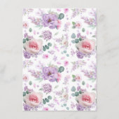 植物性フローラ紫とピンク結婚のメニュー メニュー (裏面)