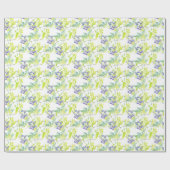 植物性フローラ紫色の水彩画のラップ ラッピングペーパー (フラット)