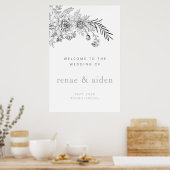 植物性フローラ結婚の歓迎の印結婚象は ポスター (キッチン)