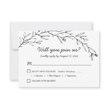 植物性フローラ結婚式RSVPと食事の選択