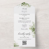 植物性フローラ緑化QRコード結婚ズ オールインワン招待状 (内側)