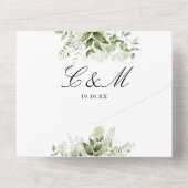 植物性フローラ緑化QRコード結婚ズ オールインワン招待状 (裏面)