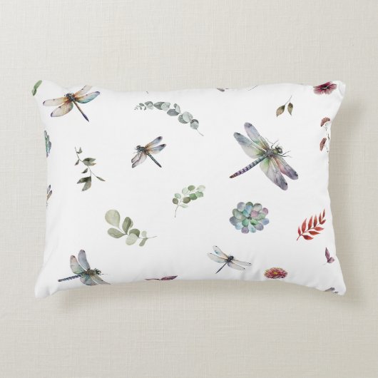 植物性フローラ緑色水のカラーパターン アクセントクッション (正面)