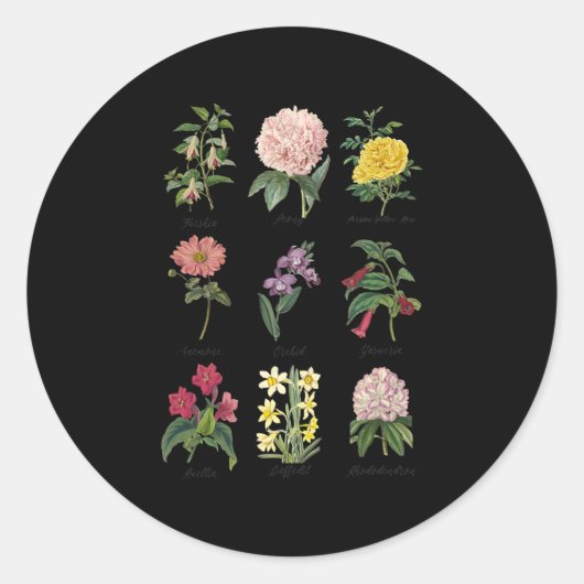 植物性フローラ花 ラウンドシール (正面)