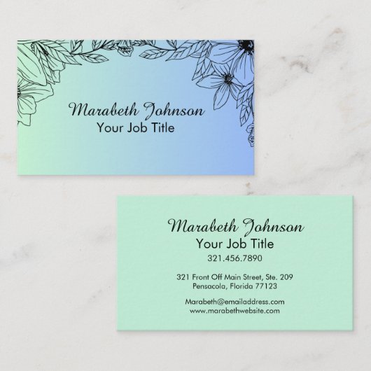 植物性フローラ 名刺 (正面/裏面)