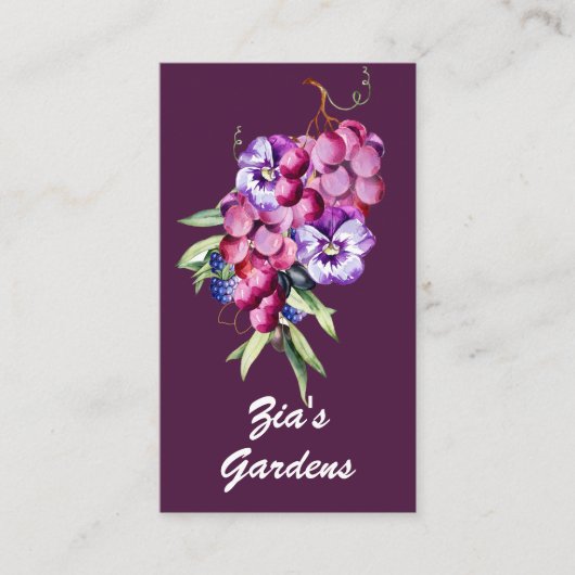 植物性ブドウ、果実と花 名刺 (正面)