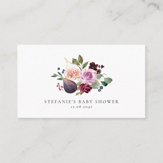 植物性ブルゴーニュの花とイチジクのブックリクエスト エンクロージャーカード (裏面)