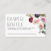 植物性ブルゴーニュの花とフィグスおむつラッフル エンクロージャーカード (正面)