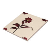 植物性ブルゴーニュの花と金ゴールド タイル (側面)