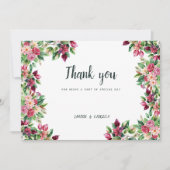 植物性ブルゴーニュピンクグリーンフローラありがとう 招待状 (正面)