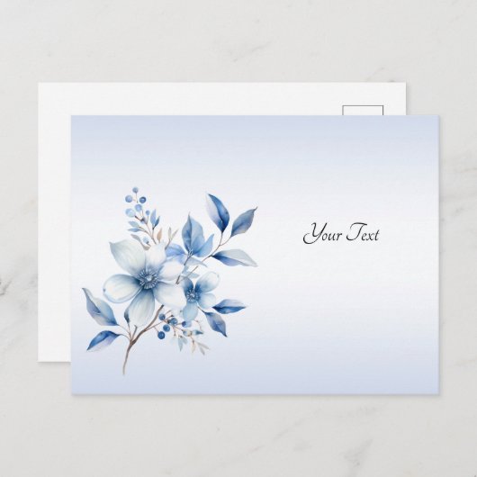 植物性ブルーの花はがき ポストカード (正面/裏面)