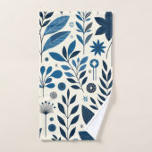 植物性ブルースパターン バスタオルセット (ハンドタオル)