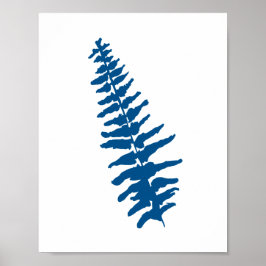 植物性ブルーファーンプラントウォーター絵画カラー ポスター