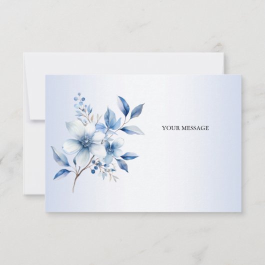 植物性ブルーフラワーズサンキューカード サンキューカード (裏面)