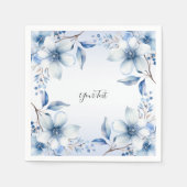 植物性ブルーフラワーナプキンス スタンダードカクテルナプキン (正面)