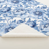 植物性ブルーフローラ繊細な磁器花 シェルパブランケット (3/4)