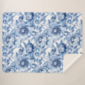 植物性ブルーフローラ繊細な磁器花 シェルパブランケット (正面(横))