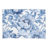 植物性ブルーフローラ繊細な磁器花 枕カバー (正面)