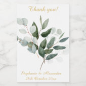 植物性ブーケ白カスタムワイン用ラベル ワインラベル (シングルラベル)