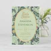 植物性ベビーシャワー金ゴールドグリーン離れレイスター 招待状 (スタンド正面)