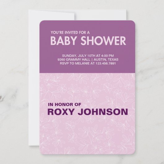 植物性ベビーシャワー 招待状 (正面)