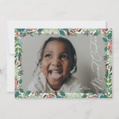 植物性ベリエレガントーフレームのクリスマス写真 シーズンカード (正面)