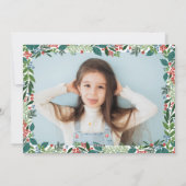 植物性ベリーフレームクラシック数々の写真HAPPIEST シーズンカード (裏面)