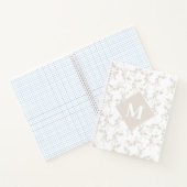 植物性ベージュの装飾葉モノグラムの ノートブック (内部)