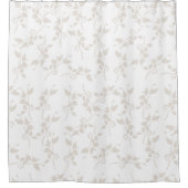 植物性ベージュ装飾葉柄 シャワーカーテン (正面)