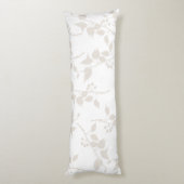 植物性ベージュ装飾葉柄 ボディピロー (裏面 (縦))