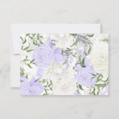 植物性ペリウィンクル水彩結婚式RSVPカード 出欠カード (裏面)