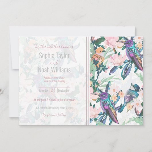 植物性ホワイトガーデンの花と鳥 (正面)