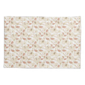 植物性ホワイトベージュリリー花パターン 枕カバー (裏面-左)