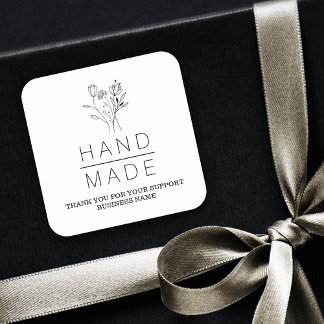 植物性ホワイトミニマリスト手作りビジネス スクエアシール