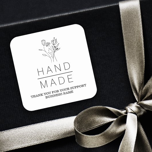 植物性ホワイトミニマリスト手作りビジネス スクエアシール