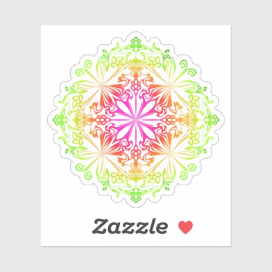 植物性ボエレガントホカラフル曼荼羅 シール (シート)